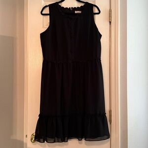 LOFT Black Lace Trim Dress